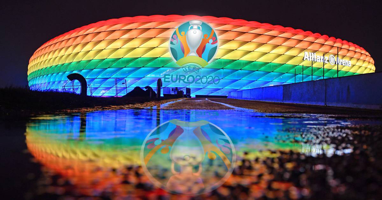 El Allianz Arena y una linda costumbre, iluminarse con los colores del orgullo.