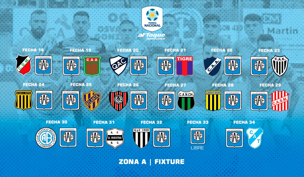 El fixture de Estudiantes en la segunda rueda.