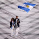 Cecilia Carranza Saroli y Santiago Lange, campeones en Río 2016 y atletas que volverán a competir juntos en esta cita, encabezaron como abanderados el desfile de la delegación argentina.