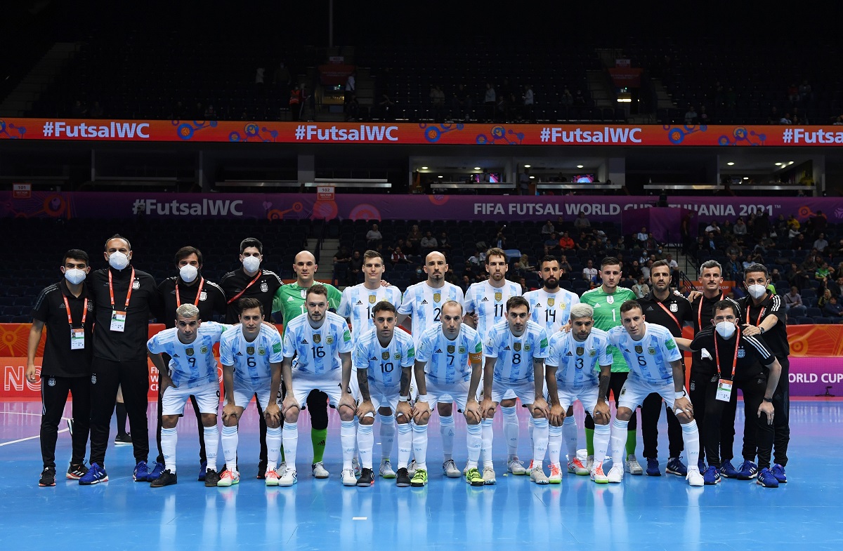 La Selección Argentina de Futsal en el Mundial de Lituania 2021.