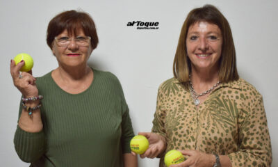 Nancy Rama y Susana Panella, jugadoras de la Asociación de Veteranas de Tenis Río Cuarto.