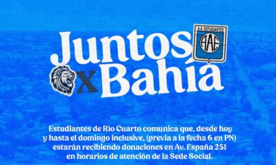 Clubes riocuartenses reciben donaciones para Bahía Blanca: dónde acercarlas y en qué horarios.