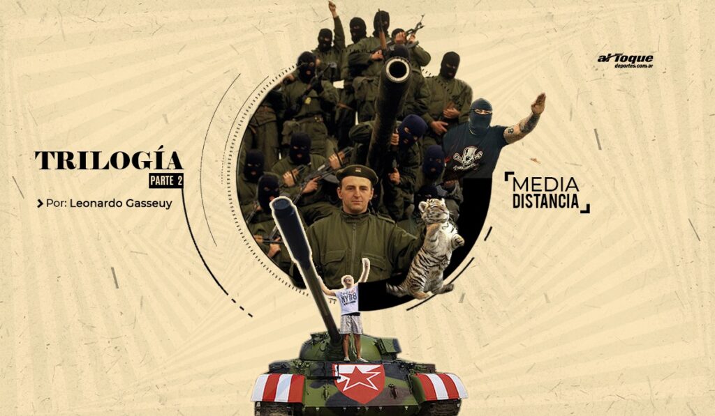 Zeljko Raznatovic (izquierda), conocido como Arkan. Una figura cercana a la política y al fútbol que provocó crímenes contra la humanidad y constituyó Los Tigres de Arkan, un grupo paramilitar que masacró en la Guerra de los Balcanes.