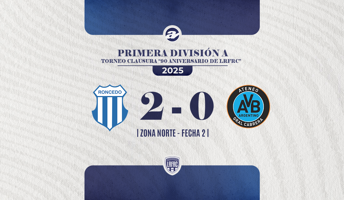 Lautaro Roncedo superó 2-0 a Ateneo Vecinos en uno de los duelos enmarcados en la segunda fecha del Torneo Clausura. Drusian y Flores anotaron los goles para los gigenenses, que escalan en la Zona Norte.