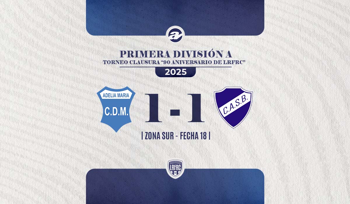 Empate en la despedida de año para Municipal de Adelia María y Atlético San Basilio.