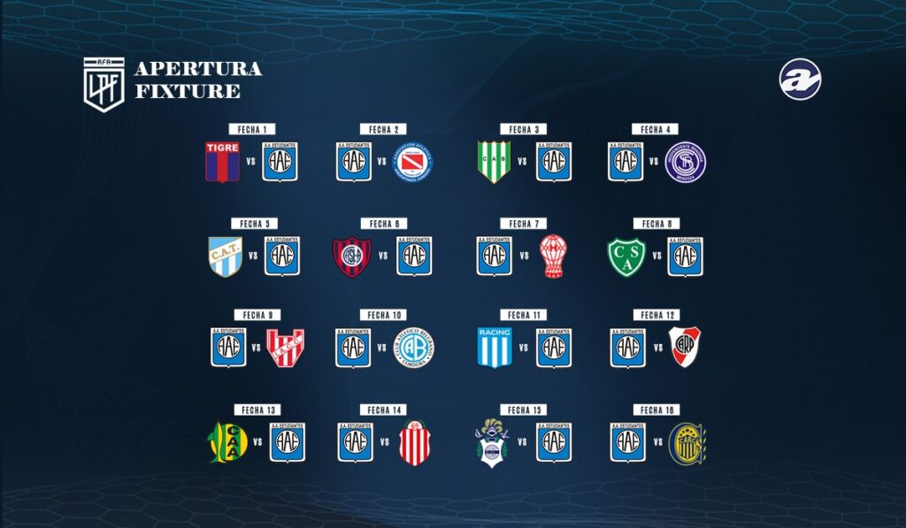 Fixture confirmado para Estudiantes en la Liga Profesional 2026.
