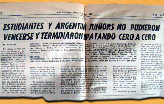 Diario La Calle: Diego Maradona en Río Cuarto - Marzo 1977