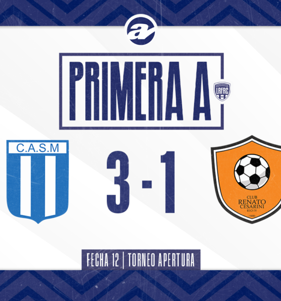 San Martín superó 3-1 a Renato Cesarini por la duodécima fecha del Torneo Apertura y le acortó distancias al puntero Roncedo. Ahora la diferencia es de cuatro puntos. Cosio y Pérez por duplicado anotaron para los mackennenses, Pastre descontó en el “naranja”.