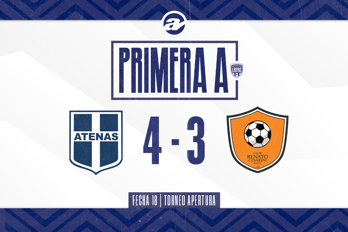 Atenas se quedó con un partidazo de siete goles ante Renato Cesarini.