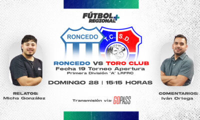 Este domingo 28 de junio, desde las 15:00, transmitiremos en vivo vía streaming el partido más importante de la última fecha del certamen de Primera A de Liga Regional de Río Cuarto. Lautaro Roncedo va por el título y recibe a Toro Club, que buscará impedirle la consagración. Enterate cómo conseguir tu entrada.