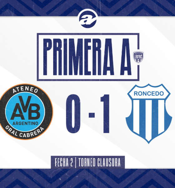 Lautaro Roncedo le ganó 1-0 a Ateneo Vecinos en General Cabrera en otro de los adelantos que tuvo la segunda fecha del Torneo Clausura de Primera A.