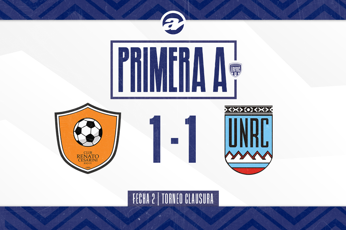 Este viernes por la noche se abrió la segunda jornada del Torneo Clausura de Primera A de Liga Regional de Río Cuarto. En uno de los adelantos, Renato Cesarini igualó 1-1 con Universidad en barrio Obrero.
