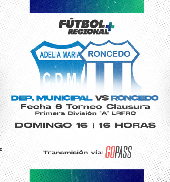 Fútbol Regional Plus llega a Adelia María para transmitir el duelo entre Deportivo Municipal y Roncedo.