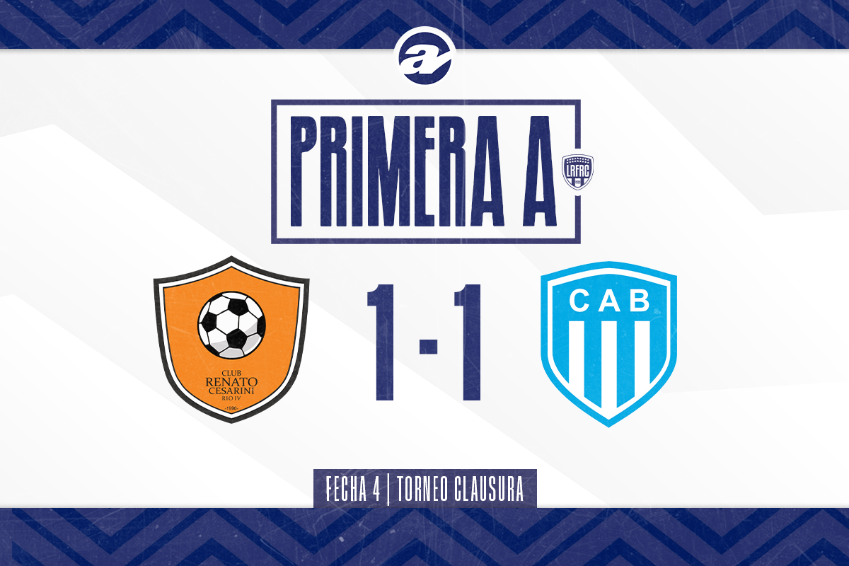 Renato Cesarini y Belgrano de Coronel Moldes igualaron 1-1 en uno de los adelantos de la cuarta jornada del Torneo Clausura de Primera A de Liga Regional de Río Cuarto.
